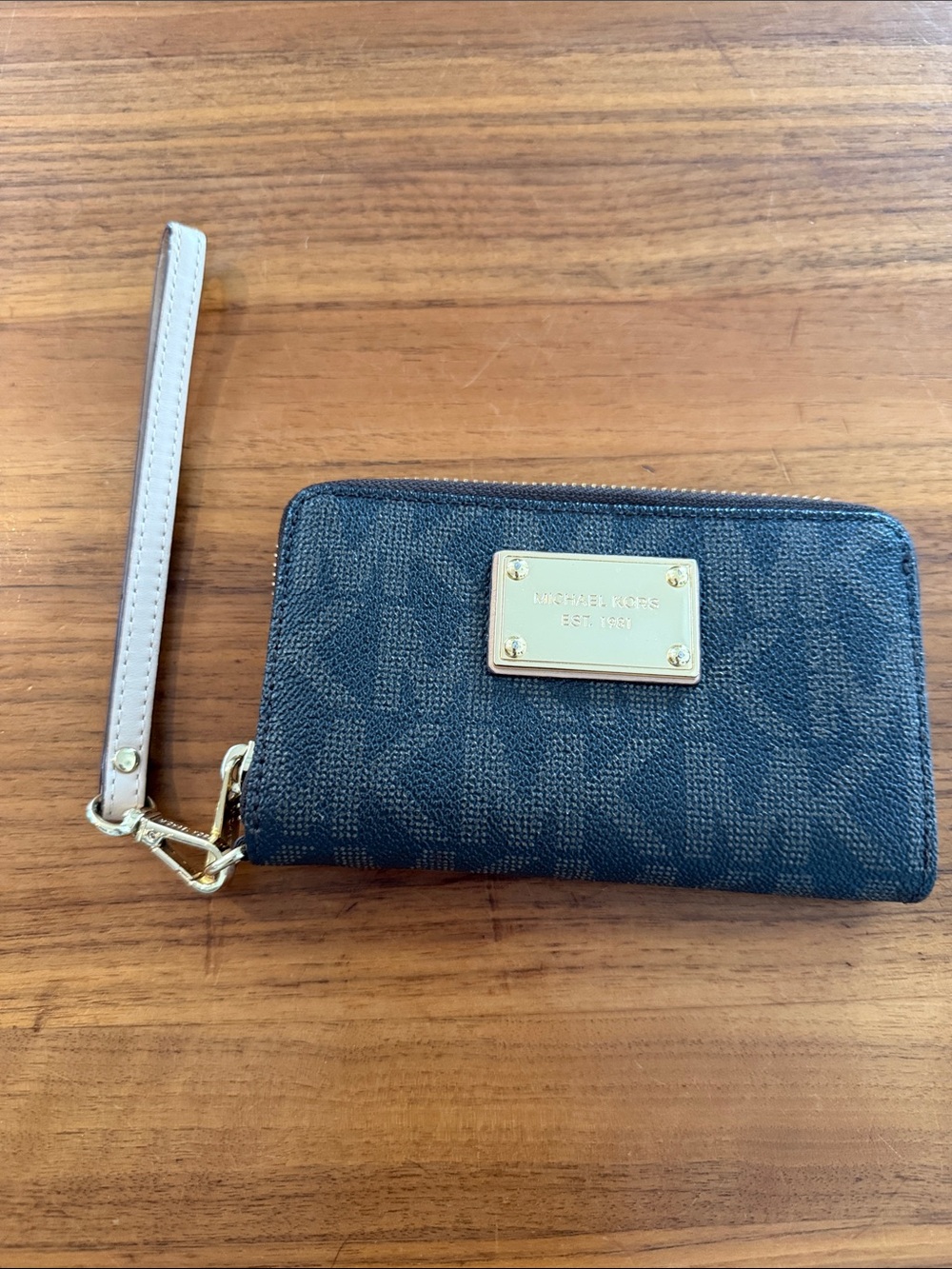 Michael Kors Wristlet with Light Tan Strap